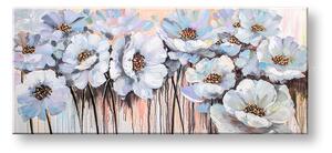Maľovaný obraz na stenu KVETY 120x50 cm - 120×50 cm / Klasický 2 cm