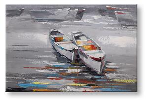 Maľovaný obraz na stenu LOĎKY 90x60 cm