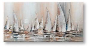 Maľovaný obraz na stenu PLACHETNICE 140x70 cm - 140×70 cm / Klasický 2 cm