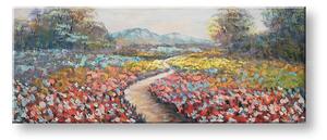 Maľovaný obraz na stenu KRAJINA 100x40 cm - 100×40 cm / Klasický 2 cm
