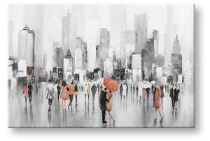Maľovaný obraz na stenu ĽUDIA 120x80 cm - 120×80 cm / Klasický 2 cm