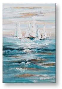 Maľovaný obraz na stenu LOĎKY 90x60 cm - 90×60 cm / Klasický 2 cm