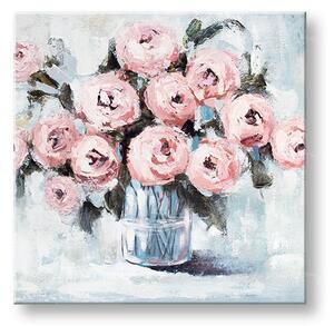 Maľovaný obraz na stenu KVETY VO VÁZE 70x70 cm