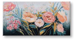 Maľovaný obraz na stenu KVETY 100x50 cm - 100×50 cm / Klasický 2 cm
