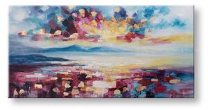 Maľovaný obraz na stenu ABSTRAKT 140x70 cm - 140×70 cm / Klasický 2 cm