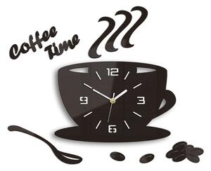 Moderné nástenné hodiny COFFE TIME 3D WENGE wenge