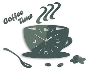 Moderné nástenné hodiny COFFE TIME 3D GRAY gray