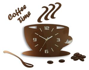 Moderné nástenné hodiny COFFE TIME 3D COPPER copper