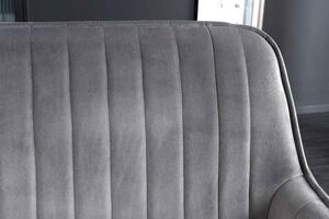 Dizajnová lavica Esmeralda 160 cm strieborno-sivý zamat