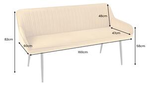 Dizajnová lavica Esmeralda 160 cm horčicový zamat