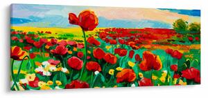 Obraz poľa s vlčími makmi (120x50 cm)