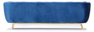 Dekorstudio Čalúnená pohovka na zlatých chromovaných nožičkách ECLESIO - modrá