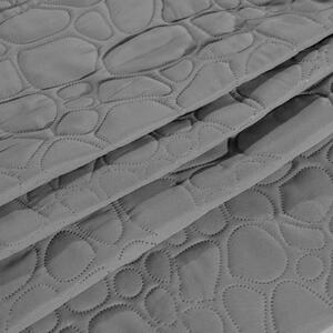 Sivý prehoz na posteľ so vzorom STONE 200x220 cm