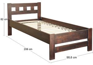 Drevená jednolôžková posteľ s roštom Vulcano WB-90 90x200 cm - orech