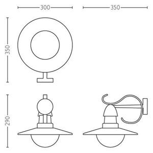 Philips 01816/30/PN Topiary nástenné svietidlo čierne 1x E27 IP44