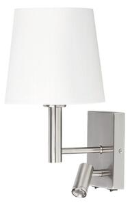 Rabalux 6539 HARVEY nástenné svietidlo 1xE27 + LED 3W=180lm 2700K saténová chrómová