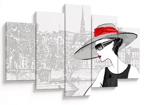 Obraz - Dáma v meste (150x105 cm)