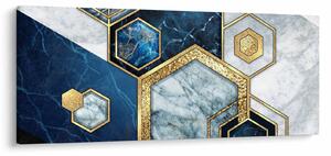 Obraz - Mramorové hexagóny (120x50 cm)