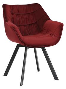Dizajnová otočná stolička Kiara červený zamat