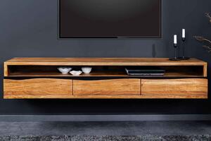 Dizajnový závesný TV stolík Massive Honey 160 cm akácia