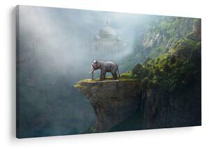 Obraz - Sloník na vrchole Taj Mahal (90x60 cm)