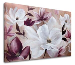 Obraz na plátne BIELE A FIALOVÉ KVETY Zľava 60 % 70x50 cm