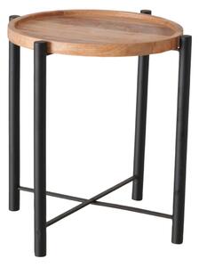 KONFERENČNÝ STOLÍK, prírodná farba, čierna, drevo, kov, 43/43/45 cm XXXL - Stolíky do obývačky