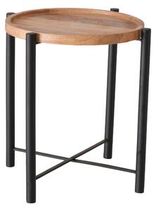 KONFERENČNÝ STOLÍK, prírodná farba, čierna, drevo, kov, 49/49/55 cm XXXL - Stolíky do obývačky