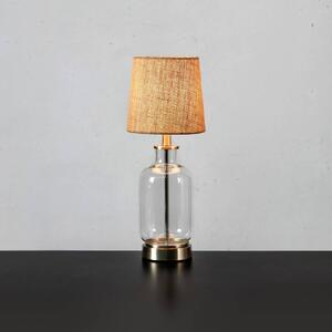 Stolná lampa Costero, transparentná/prírodná, 43 cm