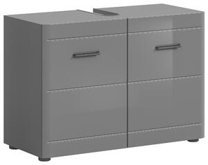 SKRINKA POD UMÝVADLO, sivá farba s vysokým leskom, sivá, 80/56/34 cm MID.YOU - Kúpeľňové skrinky, Online Only