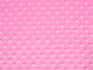 Detská látka Minky 3D bodky MKP-012 Sýto ružová - šírka 150 cm