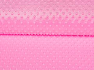 Detská látka Minky 3D bodky MKP-012 Sýto ružová - šírka 150 cm