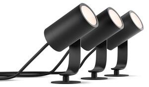 Philips HUE 17414/30/P7 Lily záhradný reflektor / 3x spot / kábel / napájanie 8W=650lm 2000 - 6500K