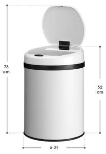Okrúhly odpadkový kôš so senzorom - 30 L - biely