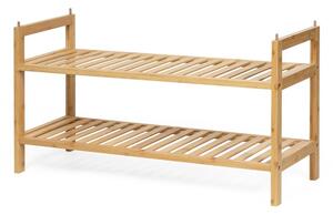 Bambusový botník s dvoma policami, 69 cm