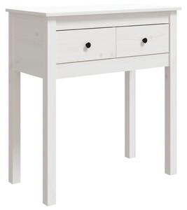 Konzolový stolík biely 70x35x75 cm masívne borovicové drevo