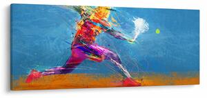Obraz - Maľovaný tenista (120x50 cm)