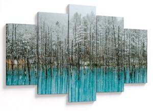 Obraz - Tyrkysový rybník, Biei, Japonsko (150x105 cm)