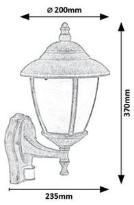 Rabalux 7836 Madrid exteriérové nástenné svietidlo so senzorom zlaté E27 1 x max. 60W IP43