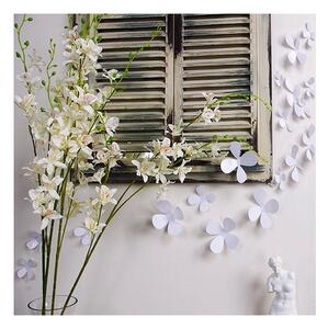 Sada 12 bielych adhezívnych 3D samolepiek Ambiance Flowers