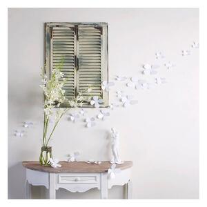 Sada 12 bielych adhezívnych 3D samolepiek Ambiance Flowers