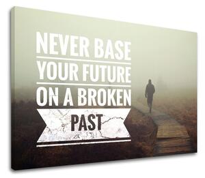 Motivačný obraz na stenu Never base your future_001