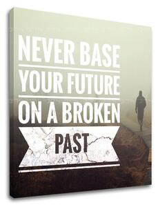 Motivačný obraz na stenu Never base your future_002