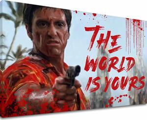 Scarface obraz na plátne Krvavý Tony Montana so zbraňou v ruke