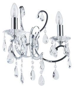 MB72709-2A ITALUX Barocco Chróme glamour krištáľové nástenné svietidlo 2X40W E14 IP20