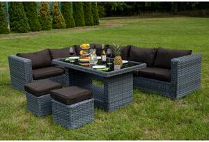 Bello Giardino ratanový set Maestoso sivý