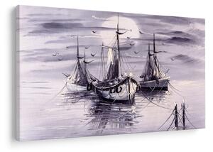Obraz - Prístav, olejomaľba (90x60 cm)