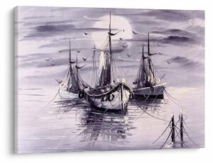 Obraz - Prístav, olejomaľba (70x50 cm)