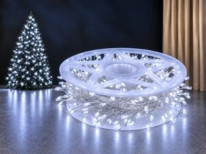 Vianočný LED mikro reťaz, studená biela, 10m, 300 LED, 8 programov, IP65