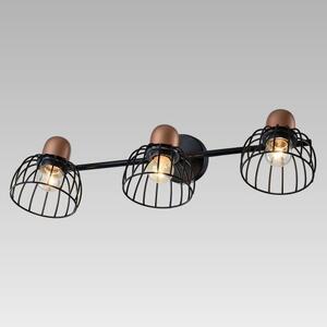 PREZENT 75464 BASKET nástenné svietidlo 540 mm 3xE27/60W, čierna/červená meď